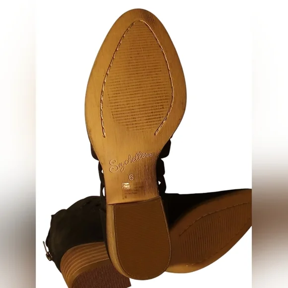 Seychelles Of LA- Shootie, Shoe/Bootie, Black Leather Uppers, Zipper Back, - Picture 3 of 15
